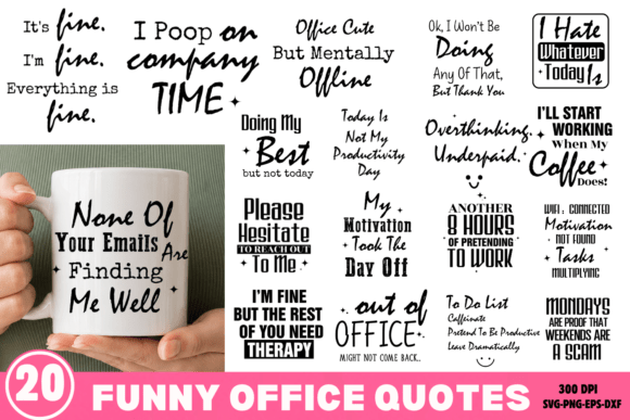 Download Funny Sarcastic Office Quotes SVG Bundle - Quotes Collection