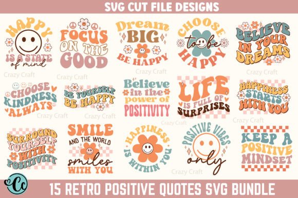 Download Retro Positive Quotes SVG Bundle - Quotes Collection