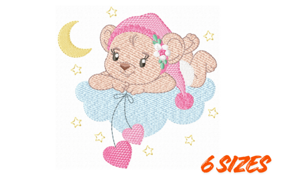 Download Sleeping Teddy Embroidery Design Art - Embroidery Collection