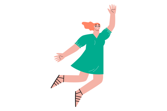 Download Flying Woman in Air. High Jump Freedom I - Freedom Collection