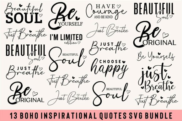 Download Boho Inspirational Quotes SVG BUNDLE - Quotes Collection