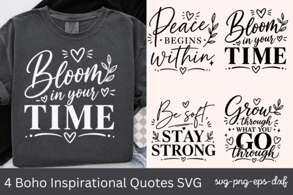 Download 4 Boho Inspirational Quotes SVG - Quotes Collection