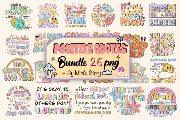Download Positive Quotes Sublimation Bundle - Quotes Collection