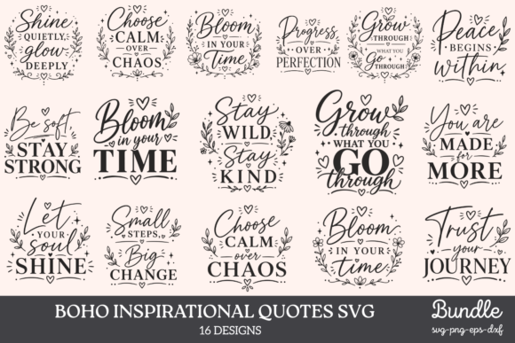 Download Boho Inspirational Quotes SVG Bundle - Premium Resources
