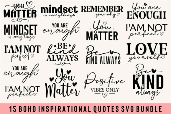 Download Boho Inspirational Quotes SVG BUNDLE - Quotes Collection