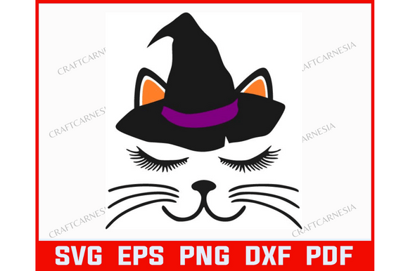 Download Witch Cat Head Cute Cat  Popular Svg - Popular Collection
